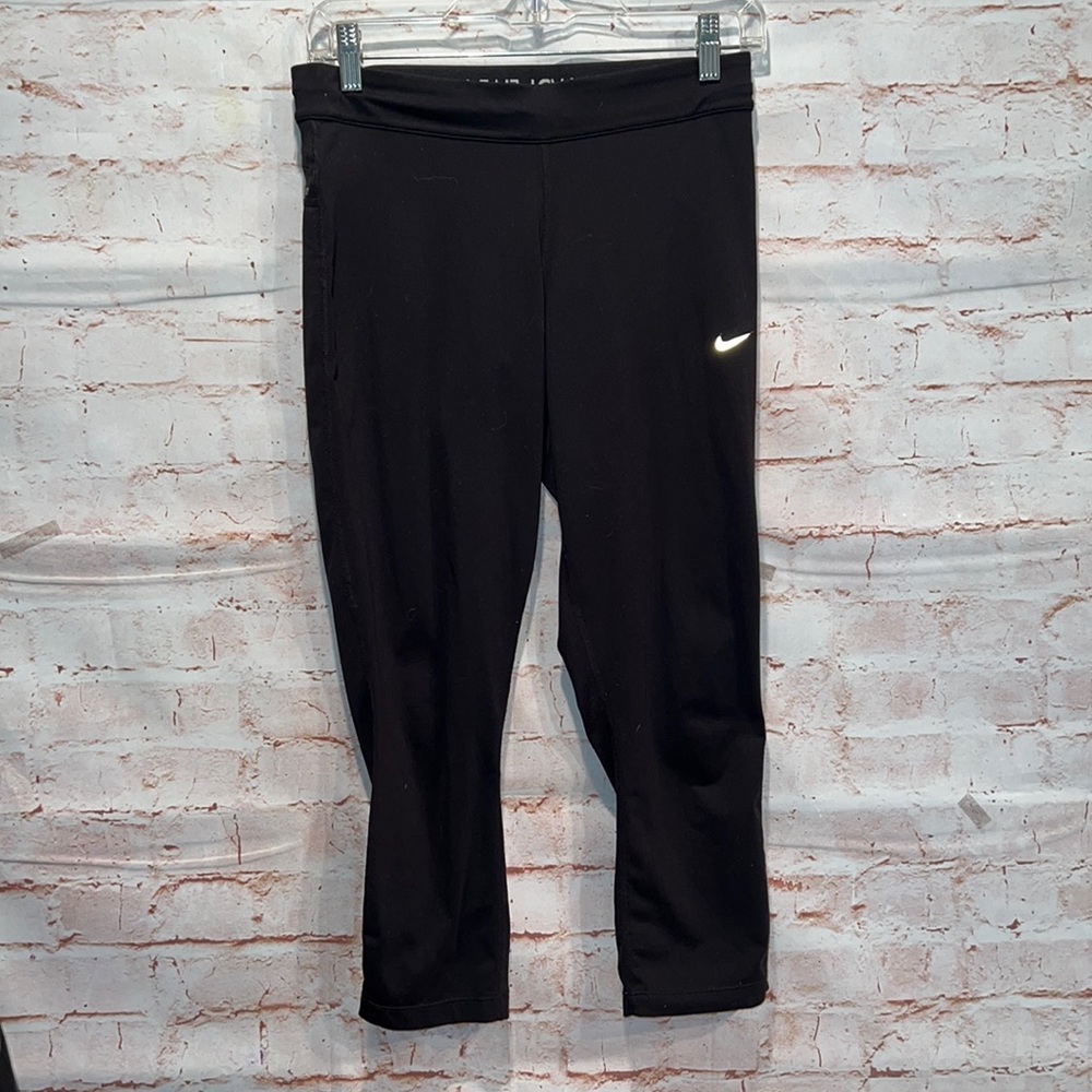 Nike dri fit relay crop tights capri black running active medium training